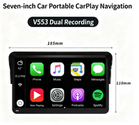 Monitor para Auto de 7 Pulgadas, Pantalla de Navegación Portátil para Auto, Compatible con CarPlay, BT, HD, Cámara de Visión Trasera, Pantalla Táctil