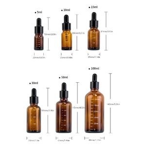 Flacons compte-gouttes de 100 ml avec échelle, réactif, flacon compte-gouttes pour les <span class=keywords><strong>yeux</strong></span>, verre ambré, aromathérapie, pipette liquide, flacon rechargeable, voyage - Product Image 1
