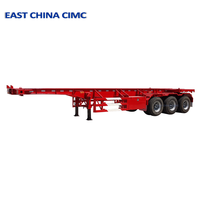 CHINE DE L'EST CIMC 20 Pieds 40ft Conteneur Châssis Squelette Remorque Avec Twist Lock Populaire aux USA