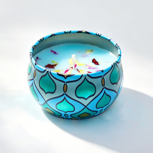 Ensemble de 4 bougies parfumées en boîte avec fleurs séchées, délice floral et parfumé, bougies en cire de soja faites à la main, ensemble cadeau - Product Image 4