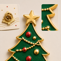 Broches en métal Arbre de Noël 3D Émail Souple Brillant UV Épingles Étoiles Bijoux de Fête Vente en Gros Usine Épingles de Revers