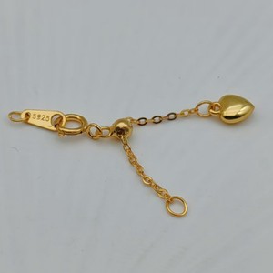 Cadena de Extensión con Cierre de Corazón de Plata de Ley S925 de 3 cm, Accesorios de Joyería para Hacer Collares - Product Image 2