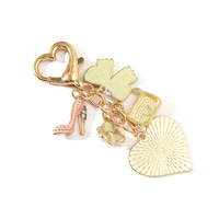 Cadeaux de la Saint-Valentin joli coeur Rose arc porte-clés mignon rose émail porte-clés romantique princesse porte-clés femmes porte-clés à breloques