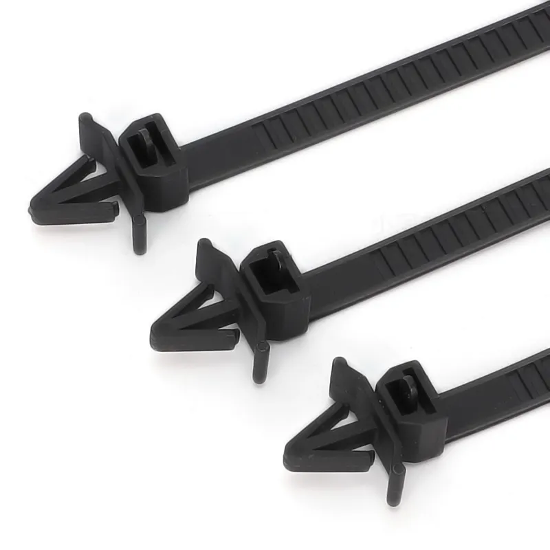Ready to Ship High Quality Reusable Plastic Nylon Releasable Zip Tie X08 Push Mount Cable Ties