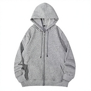 Sudadera con Capucha Personalizada con Logotipo, de Poliéster y Algodón, con Cierre, Color Sólido, para Otoño, Ropa de Trabajo Deportiva, Unisex, Corte Regular - Product Image 2