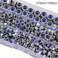 Nylon-Einsatz-Sicherungsmuttern-Sortiment M3 M4 M5 M6 M8 Sechskant-Selbstsicherungsmuttern Befestigungssortiment für Mechanische Reparaturarbeiten
