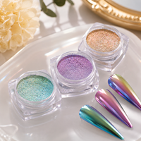 Poudre Pigmentée pour Ongles en Gros, Nouveauté, Décorations Nail Art, Effet Miroir Magique, Poudre à Ongles à Changement de Couleur, Poudre Caméléon