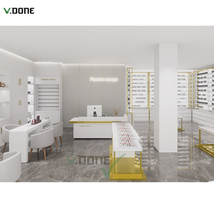 Recepción de salón de belleza de uñas moderna personalizada, recepción de lujo en blanco y dorado, Mostrador de pago - Product Image 5