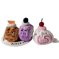 Porte-clés en peluche Roll Cat Roll en coton PP, motif dessert mignon (cupcake avec garniture de fruits), jouet en peluche, pendentif de sac, vente en gros, logo personnalisé