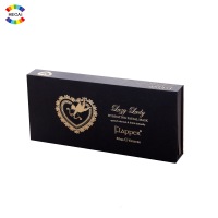 Estampage à chaud Logo Emballage en carton pliant en papier rigide Boîte-cadeau à fermeture magnétique noire