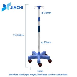 Soporte de Infusión de Acero Inoxidable con Altura Ajustable y Ruedas para Hospital, Soporte para Suero Intravenoso, Soporte para Goteo - Product Image 2