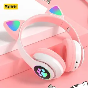 Myriver Harga Pabrik Warna-warni Terbaru Logo Dicetak Headset Nirkabel Tws 5.0 Anak Perempuan Permainan Nirkabel Earphone Headphone Kabel