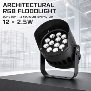 Illuminazione per Facciate DMX512 RGB Colorata, Proiettori LED da Esterno in Alluminio per Edifici Commerciali, Luci Decorative da Parete - Product Image 1