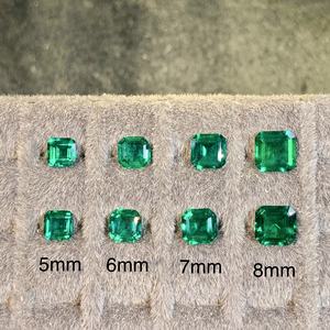 Vente en gros de haute qualité de laboratoire hydrothermal Zambie Asscher Cut Emerald <span class=keywords><strong>Gemstone</strong></span> Lab Grown Vivid Green Emerald - Product Image 5