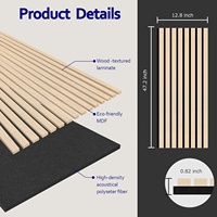 Panneau en feutre insonorisé et décoratif pour mur et plafond et panneau acoustique à lattes en bois MDF plaqué chêne naturel pour bureau à domicile