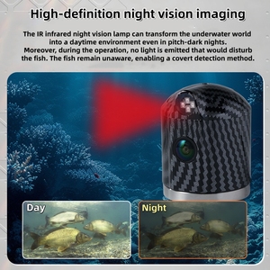 Caméra de pêche sous-marine haute définition 5.8G étanche IP68 vision nocturne large champ de vision moniteur LED caméra de bateau à appât en plastique - Product Image 4