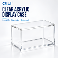 Boîte de présentation en acrylique transparente résistante aux UV avec couvercle magnétique, protection transparente pour collection de cartes premium