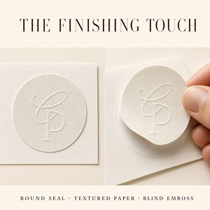 Textured Cream Round Paper Seal Stickers Blind Embossed <b>Envelope</b> Sealing Sticker <b>Wedding</b> <b>Invitation</b> Gift Box Kraft Wax Seal - Product Image 5
