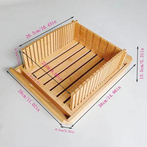 ที่ตัดขนมปังไม้ไผ่ 38x28x6.5x15.5 ซม. ชั้นวางขนมปังแบบพับได้สำหรับทำแซนวิชและขนมปังปิ้ง - Product Image 2