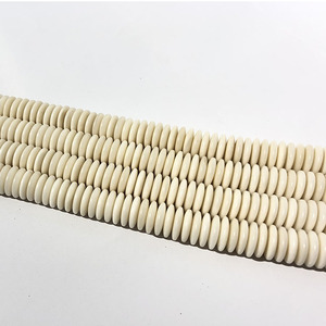 Cuentas de tuerca de marfil sin terminar, componentes de pulsera, espaciador blanco, accesorios de joyería - Product Image 4