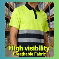 Uniforme de travail personnalisé, Polo réfléchissant, t-shirt de sécurité, Fluorescent vert