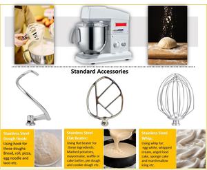 Batteur sur socle électrique multifonction 7L avec <span class=keywords><strong>bouton</strong></span> d'arrêt d'urgence pour la boulangerie commerciale et domestique - Product Image 3