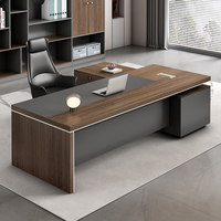 Bureau de style moderne en bois de luxe pour l'aviation, table de bureau en forme de L avec chaise confortable, mobilier de bureau agréable