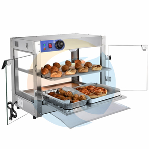 Exhibidor de Alimentos Comercial para Mostrador, de Acero Inoxidable, 100L de Gran Capacidad, con Puerta y Calefacción Eléctrica - Product Image 3