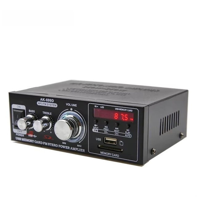 220V High Power Mini Bluetooth Amplifier SD Card USB FM Radio Lossless HIFI Fixed Impedance Audio Amp