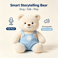 Peluche brodée super douce avec fonction chant et parole, cadeau éducatif adapté aux enfants pour les tout-petits
