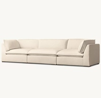 Canapé modulaire RH en 3 pièces en forme de L avec tissu en microfibre et rembourrage en éponge, design postmoderne pour salon