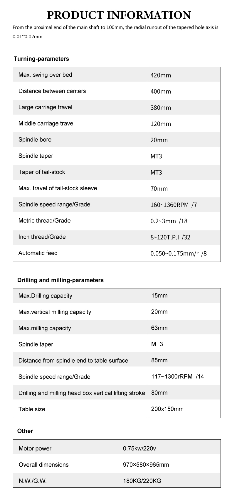 combo mill drill lathe machine CT400 mini 3in1lathe multi-purpose lathe machine with competitive price