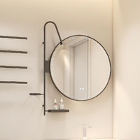 Ensemble de meubles de salle de bain moderne lavabo avec miroir Led avec lavabo en contreplaqué pour médicaments armoire murale à coiffeuse en marbre