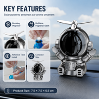 Diffuseur de parfum solaire portable créatif et moderne en forme d'astronaute pour pare-brise de voiture, rechargeable