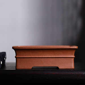 Maceta Rectangular de Cerámica para Bonsái, Arcilla Morada con Borde Central, Macetero de Escritorio - Product Image 1