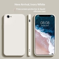 Coque de téléphone portable en silicone liquide souple antichoc unisexe, couverture intégrale, couleur unie minimaliste pour SE3