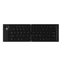 Clavier sans fil BT mince pliable à 2 volets, clavier miniature pliable portable pour ordinateur, iPad