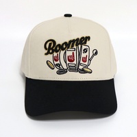 Diseño clásico Original personalizado de alta calidad 5 paneles a Marco Vintage algodón 3D bordado en relieve Logo dos tonos sombreros gorra de béisbol