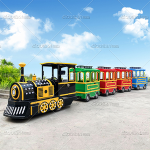 รถไฟไร้รางคุณภาพสูงพร้อมตู้โดยสารสีสันสดใสสำหรับความสนุกสนานในครอบครัว เหมาะสำหรับสวนสนุกทุกวัย มีจำหน่าย - Product Image 2