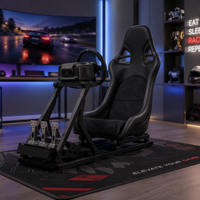 Siège EDDYSTAR en PU noir universel pour simulateur de course en fibre de carbone, siège de jeu et de bureau, imperméable, utilisation hors route uniquement
