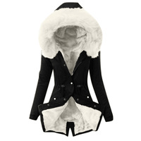 Manteau long d'hiver pour femme Walson, en coton rembourré, parka, veste en duvet, col en fourrure, capuche, vêtements d'extérieur