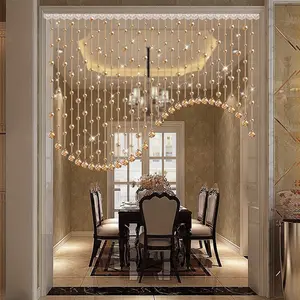 Grosir gorden pernikahan ruang dekorasi kristal pemisah kaca sampanye tirai pembagi