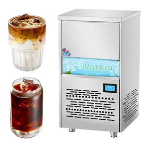 Máquina comercial de gelo, venda direta da fábrica, máquina de cubos de gelo para restaurantes, leite, chá, cola, bebidas, máquina de gelo, 20-120kg