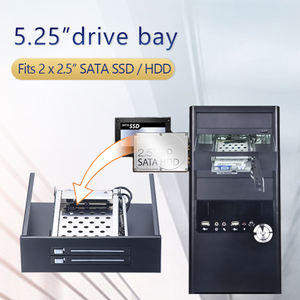 Unestech 2-Bay Metallgehäuse 2,5-Zoll SATA-Konverter Hot-Swap 9,5mm Festplatten Mobile Rack-Gehäuse - Product Image 2