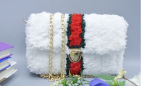 Pin de bloqueo de rayas bolsa de material de terciopelo de coral