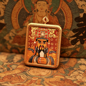Collar de recuerdo con colgante retro de Tangka dibujado a mano del Quinto Señor Dragón - Product Image 5
