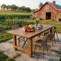 Vintage Kiefernholz Klapptisch - Großer Rechteckiger Farmhaustisch für Outdoor-Hochzeiten und Veranstaltungen