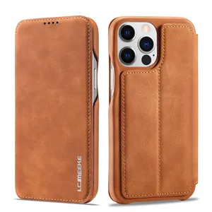 For iPhone 15 Pro Max Leather Wallet Flip Mobile Phone Holders Stand Case Cover For iPhone 13 Mini 12 11 Pro Max XR XS 7 8 Plus