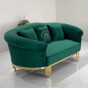 Lit rembourré de style français haut de gamme avec grand tête-de-lit en tissu velours doux et housse lavable pour chambre à coucher - Product Image 5