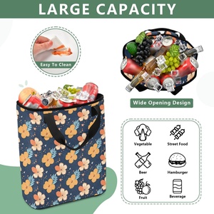 Hawaiian Custom Design Hau Flower Large Capacity 30L <b>Cooler</b> <b>Backpack</b> Lunch Bag Insulated <b>Cooler</b> Carry Hot Food Delivery Bag - Product Image 3
